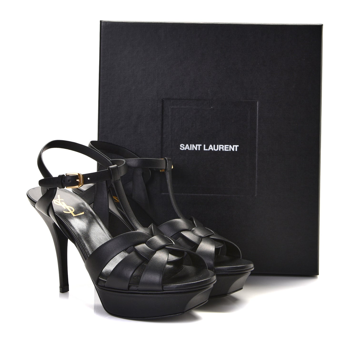 Calfskin Tribute 75 Platform Sandals 39 Black
