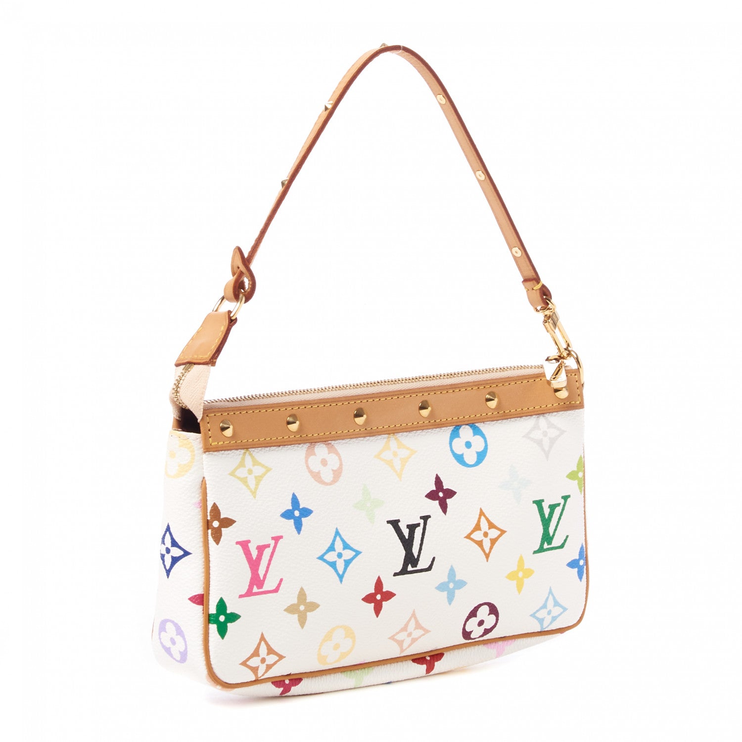 Louis Vuitton Monogram Multicolor Pochette Accessories White 2 of 8