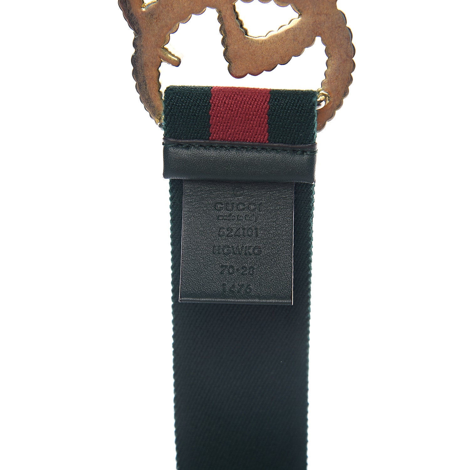 Gucci Canvas Torchon Double G Web Belt 70 28 Verde 3 of 4