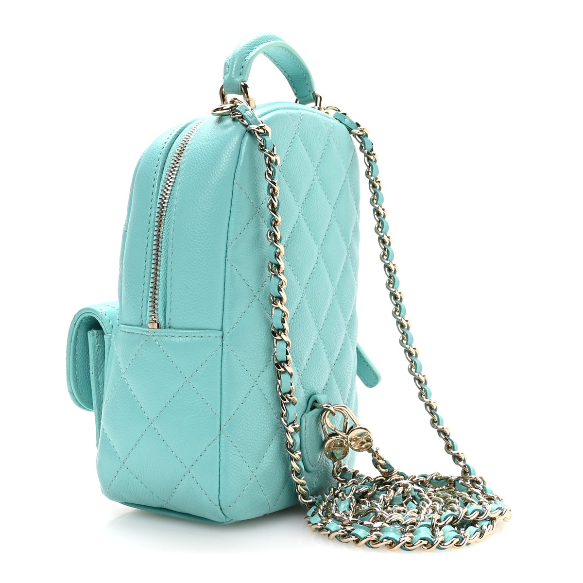Caviar Quilted CC Mini Classic Backpack Blue