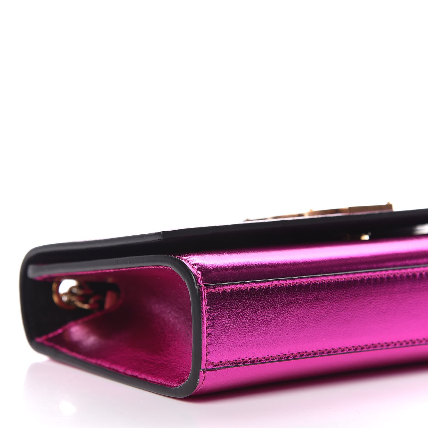 Saint Laurent Metallic Calfskin Small Classic Monogram Kate Satchel Magenta 5 of 17