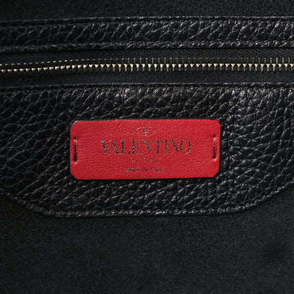 Valentino Garavani Grained Calfskin Rockstud Shoulder Tote Black 6 of 8