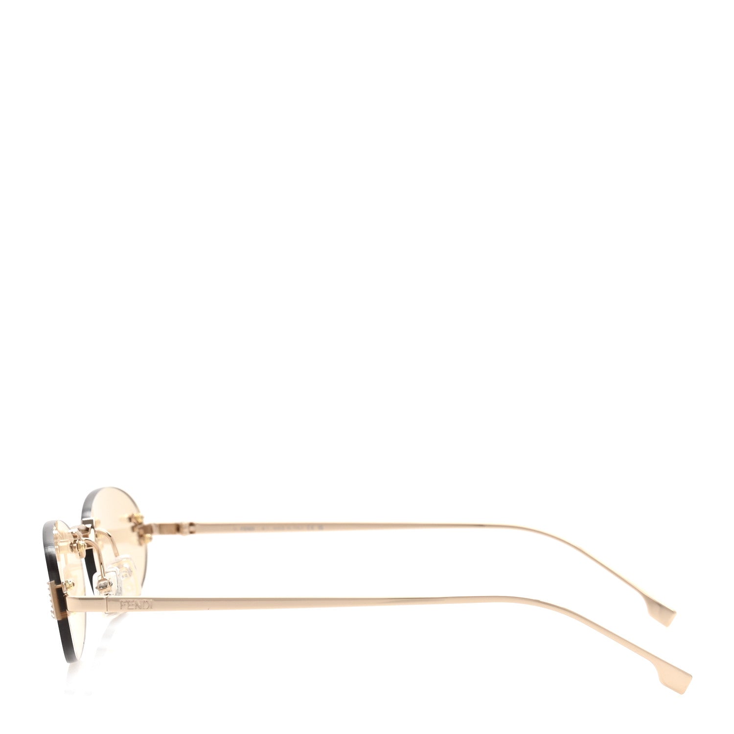 Fendi Metal Crystal Fendi First Oval Sunglasses FE4075US Gold Pink 3 of 8