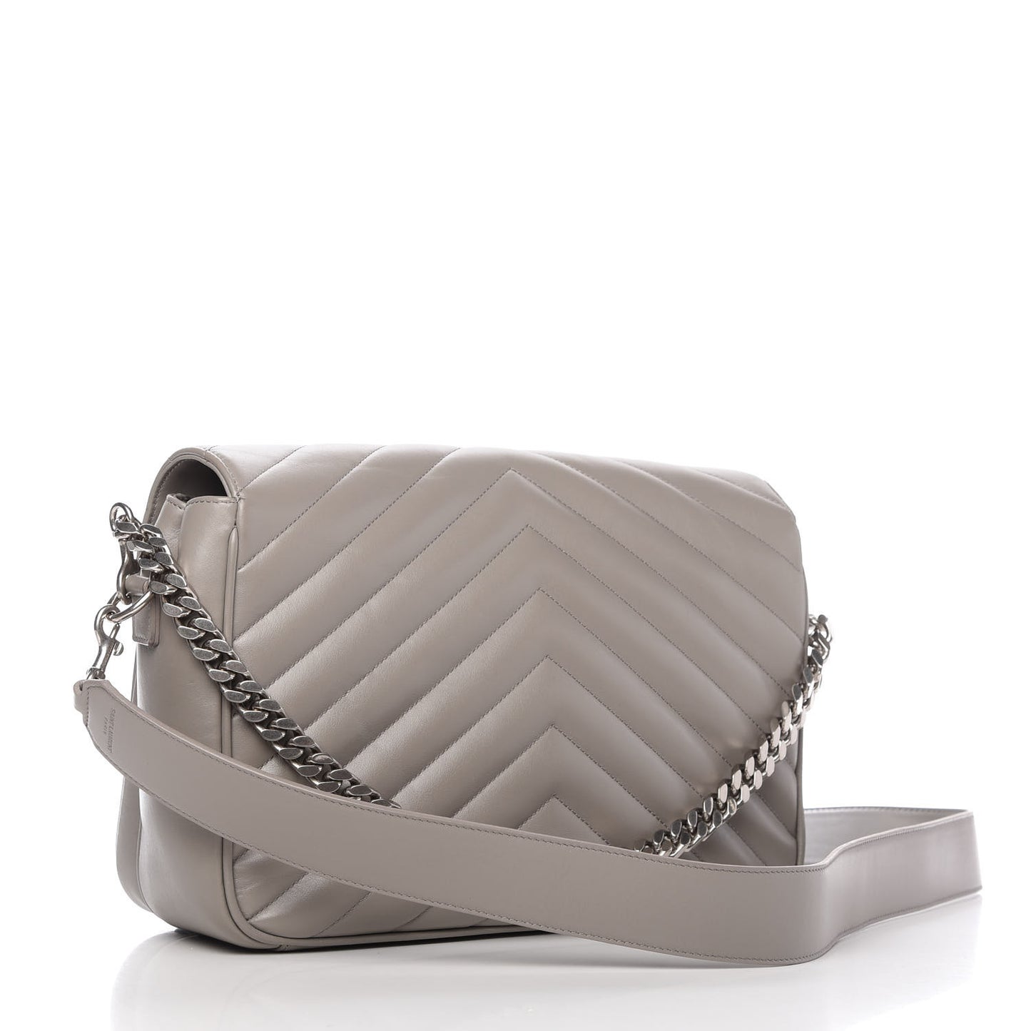 Calfskin Y Quilted Monogram Loulou Shoulder Bag Light Grey