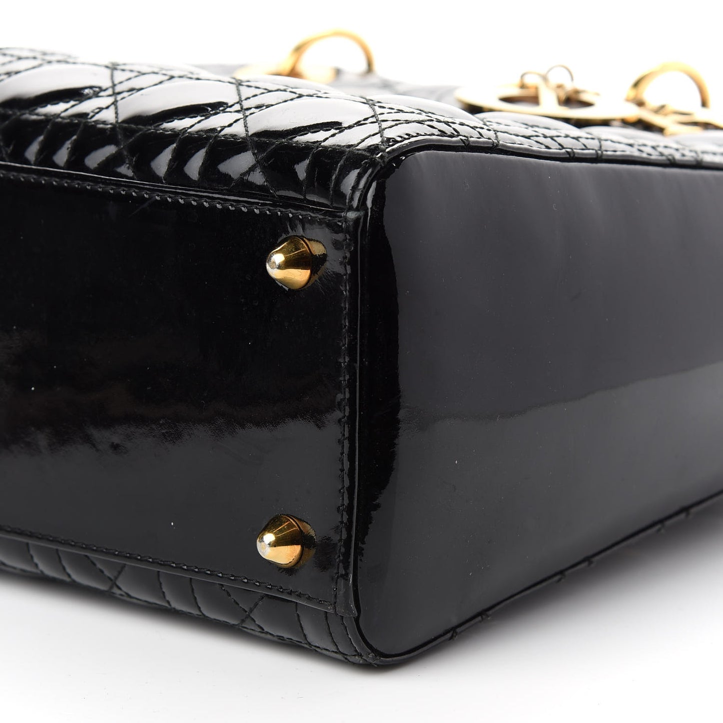 Patent Cannage Large Lady Dior Black