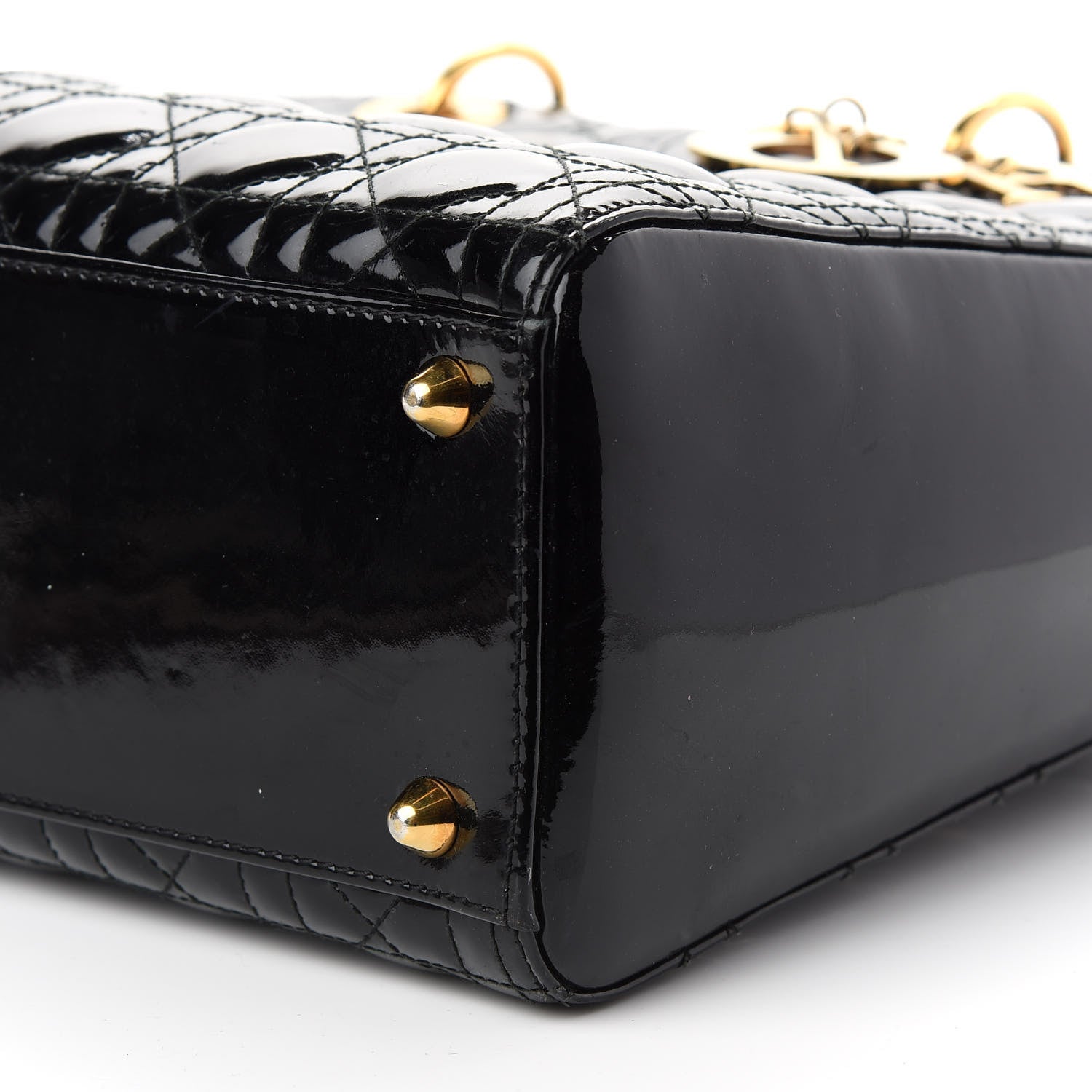 Christian Dior Patent Cannage Large Lady Dior Black 9 of 10