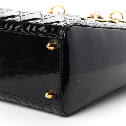 Christian Dior Patent Cannage Large Lady Dior Black 9 of 10
