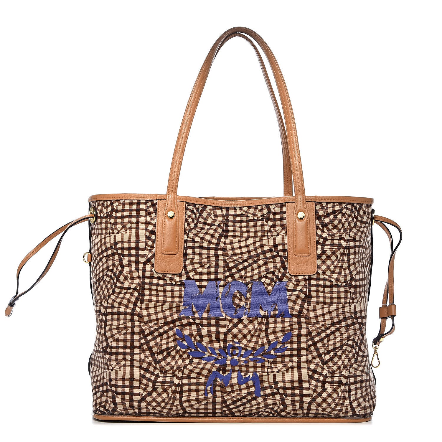 MCM Visetos Medium Liz Reversible Shopper Tote Cognac 1 of 18