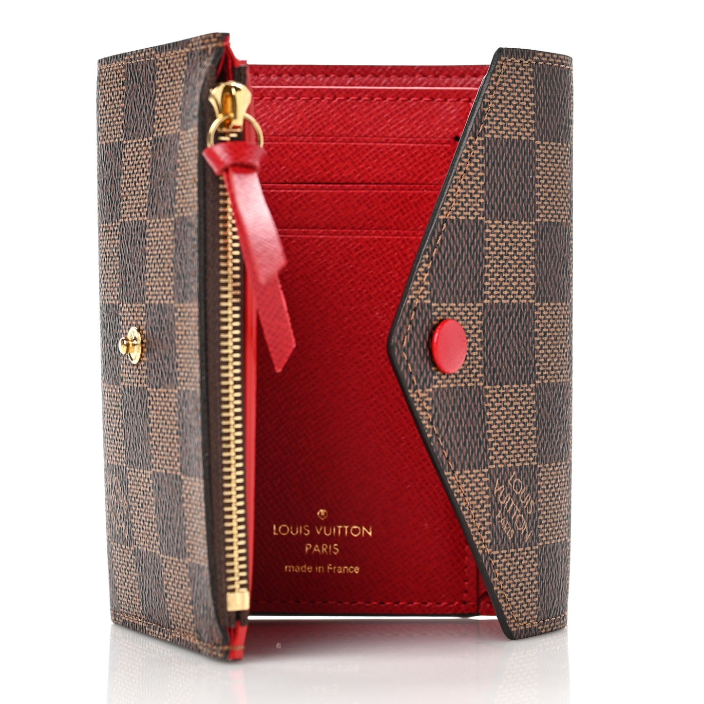 Damier Ebene Victorine Wallet Red