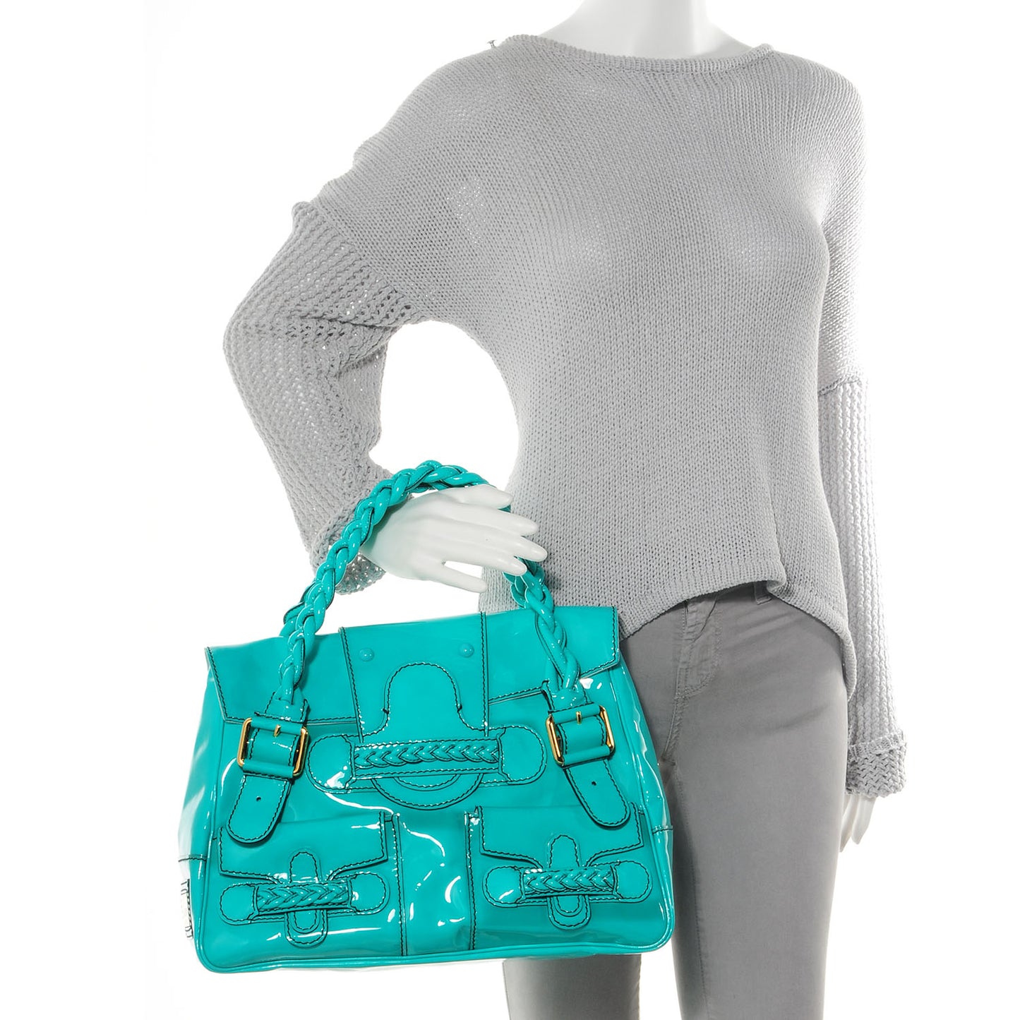 Patent Histoire Tote Turquoise