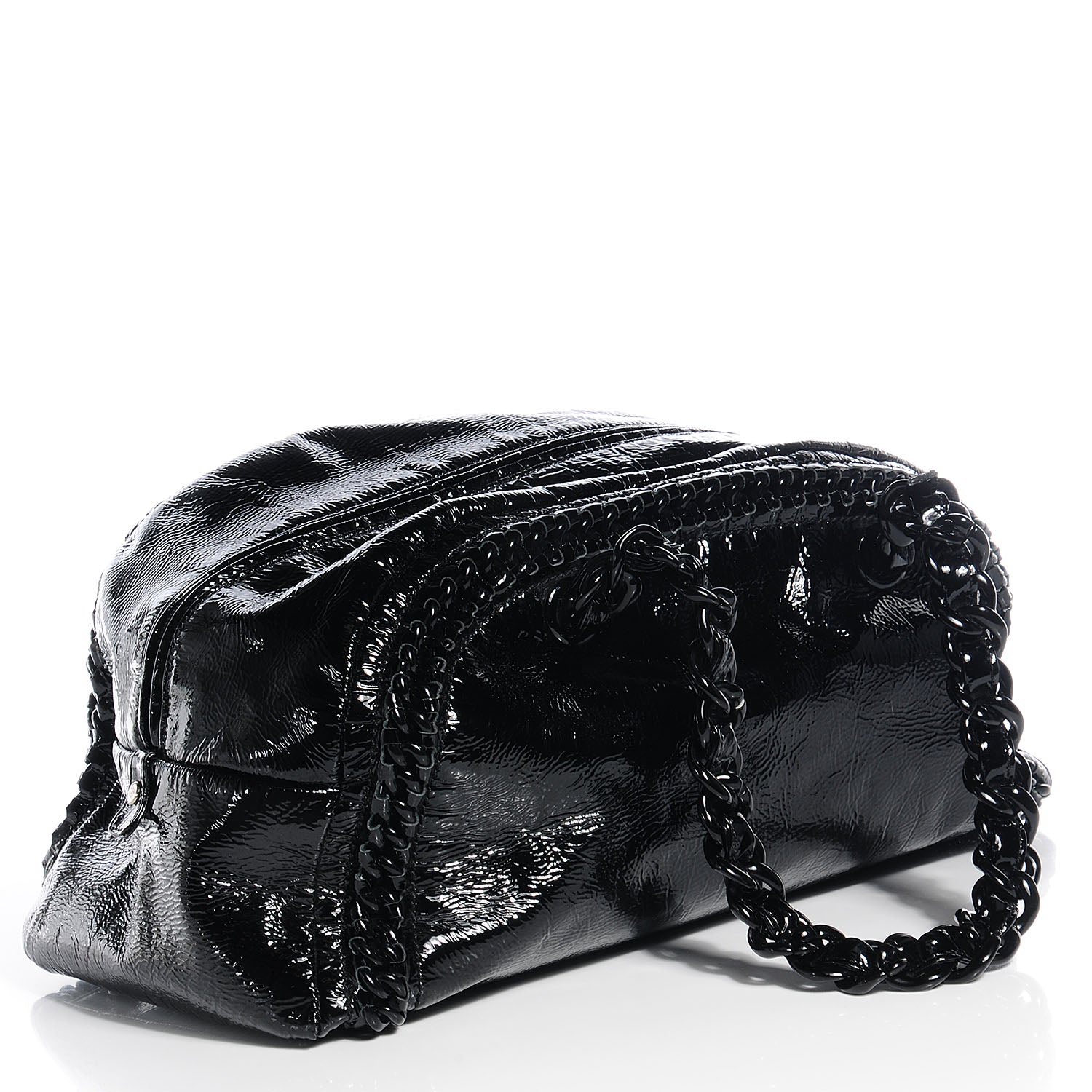 Chanel Patent Luxe Ligne Large Bowler Black 3 of 7