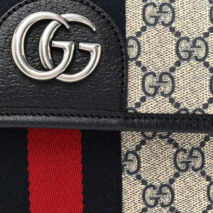 Gucci GG Supreme Monogram Web Small Ophidia Belt Bag 90 36 Beige Navy 8 of 10