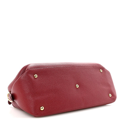 Salvatore Ferragamo Pebbled Calfskin East West Fiamma Bag Red 4 of 15
