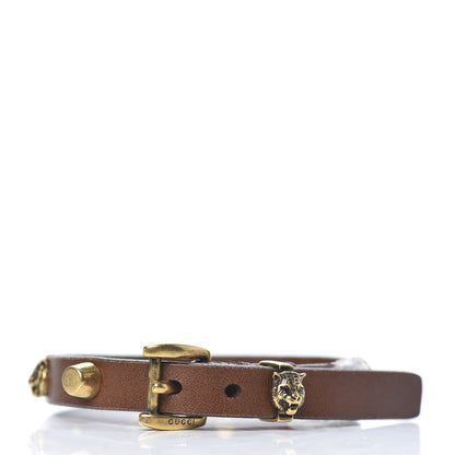Gucci Calfskin Feline Heads Bracelet Brown 3 of 5