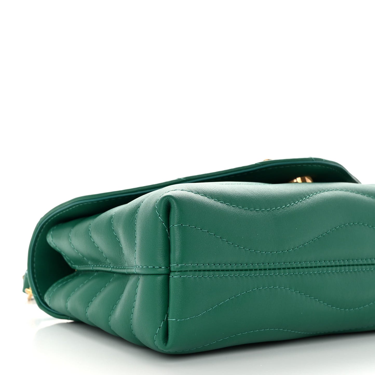 Calfskin New Wave Chain Bag MM NM Emerald