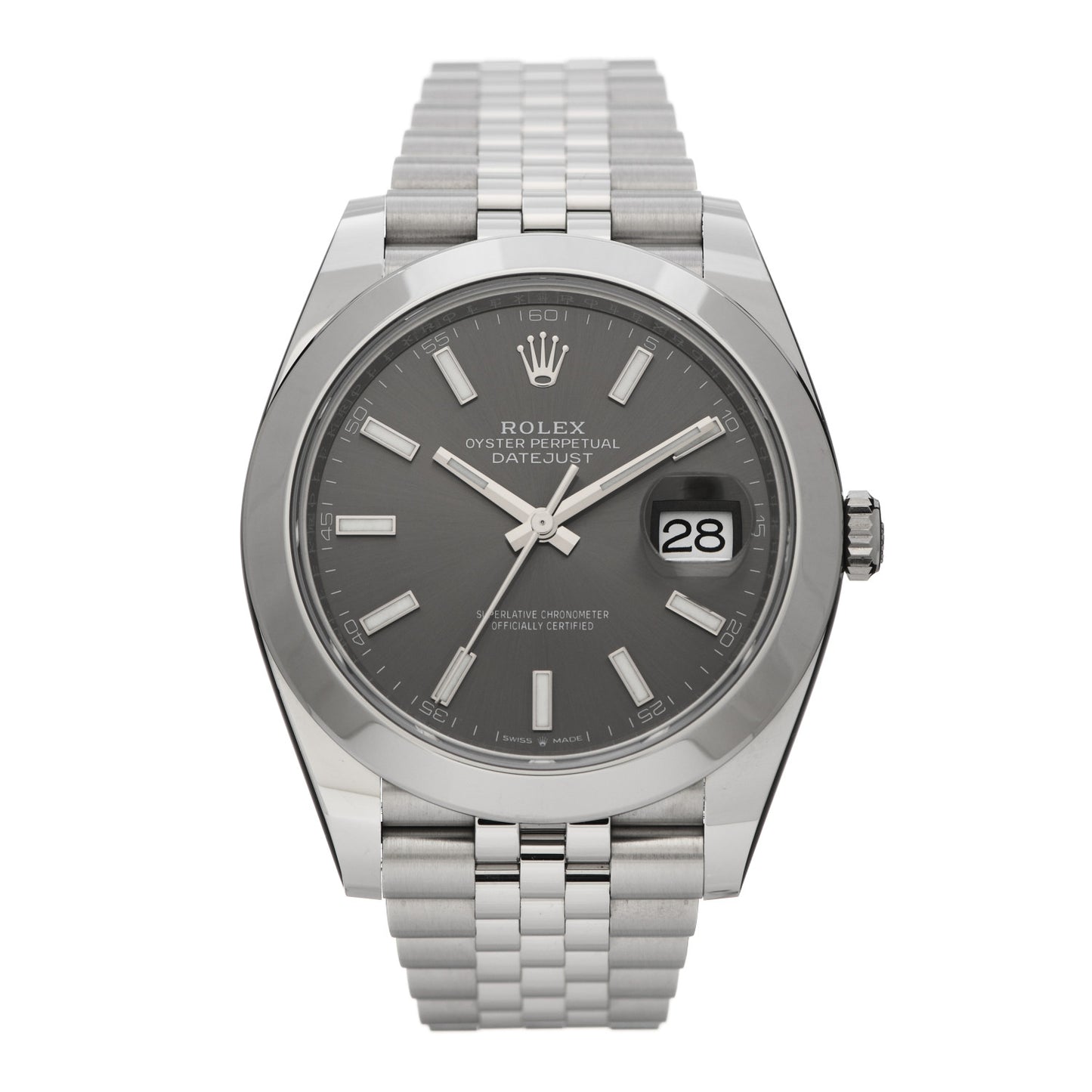 Stainless Steel 41mm Oyster Perpetual Datejust Watch Slate 126300