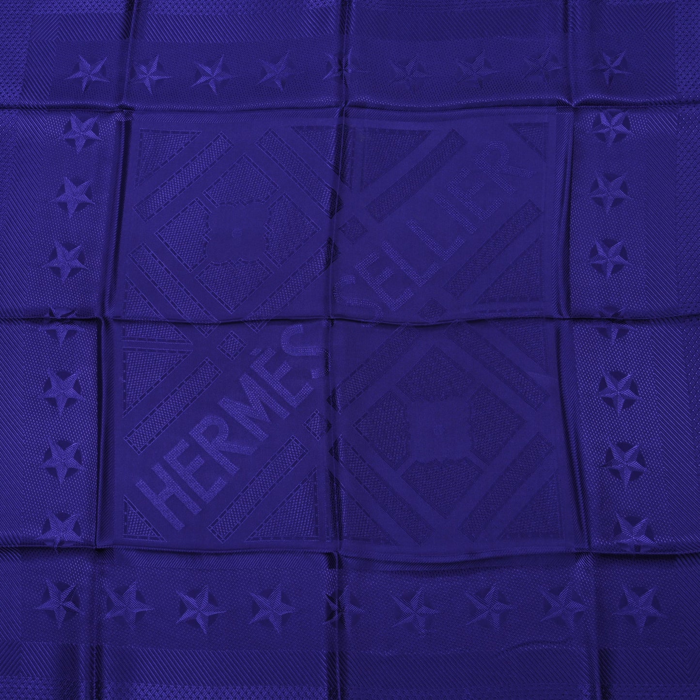 Silk Sellier Scarf 90 Dark Blue