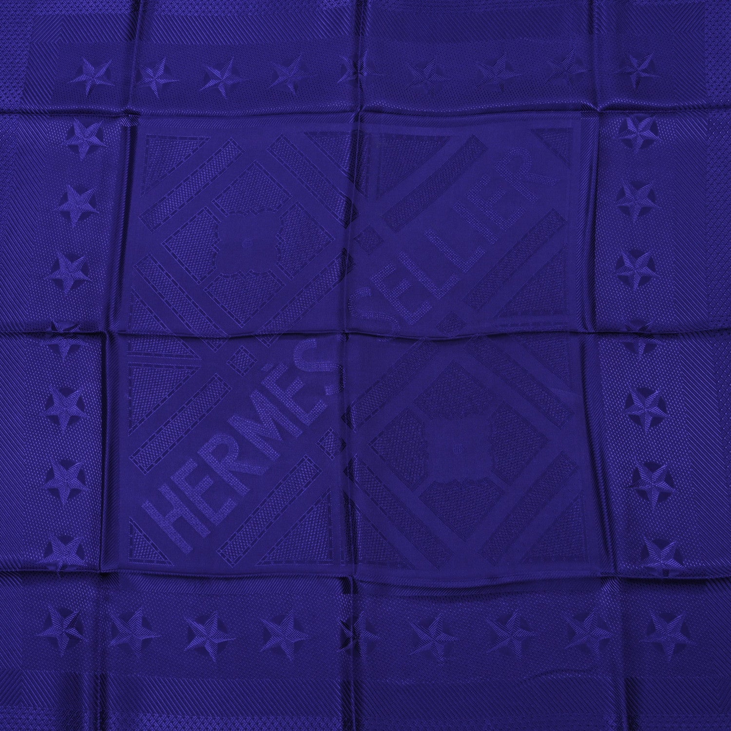 Hermes Silk Sellier Scarf 90 Dark Blue 2 of 5