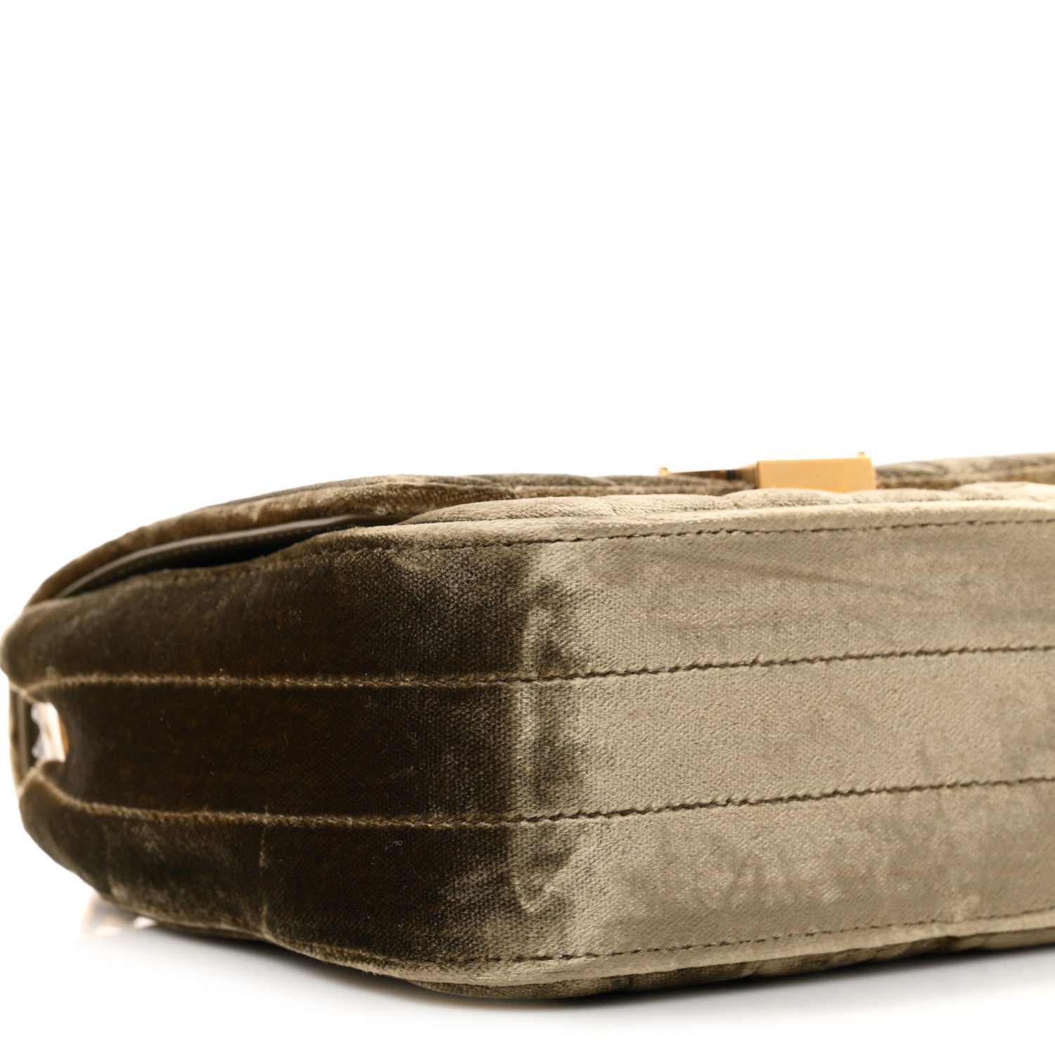Saint Laurent Velvet Matelasse Small Vicky Chain Bag Dark Vintage Olive 9 of 10