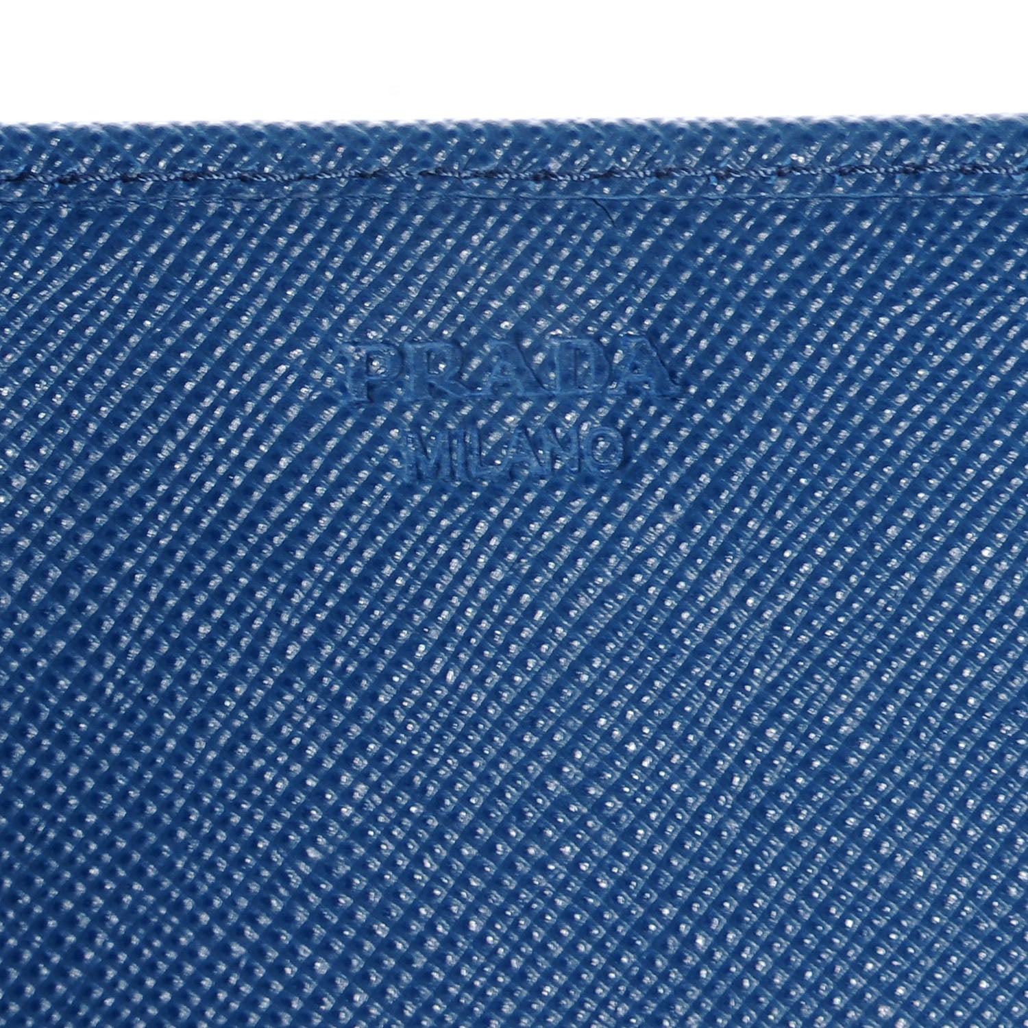 Prada Saffiano Metal Continental Flap Wallet Cobalto 7 of 9