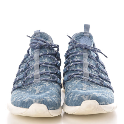 Louis Vuitton Denim Rubber Monogram Fastlane Low Sneakers 10 Navy 2 of 7