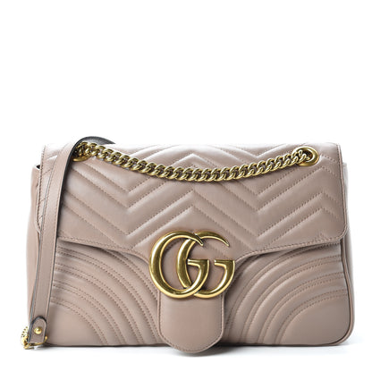 Gucci Calfskin Matelasse Medium GG Marmont Shoulder Bag Porcelain Rose 1 of 9