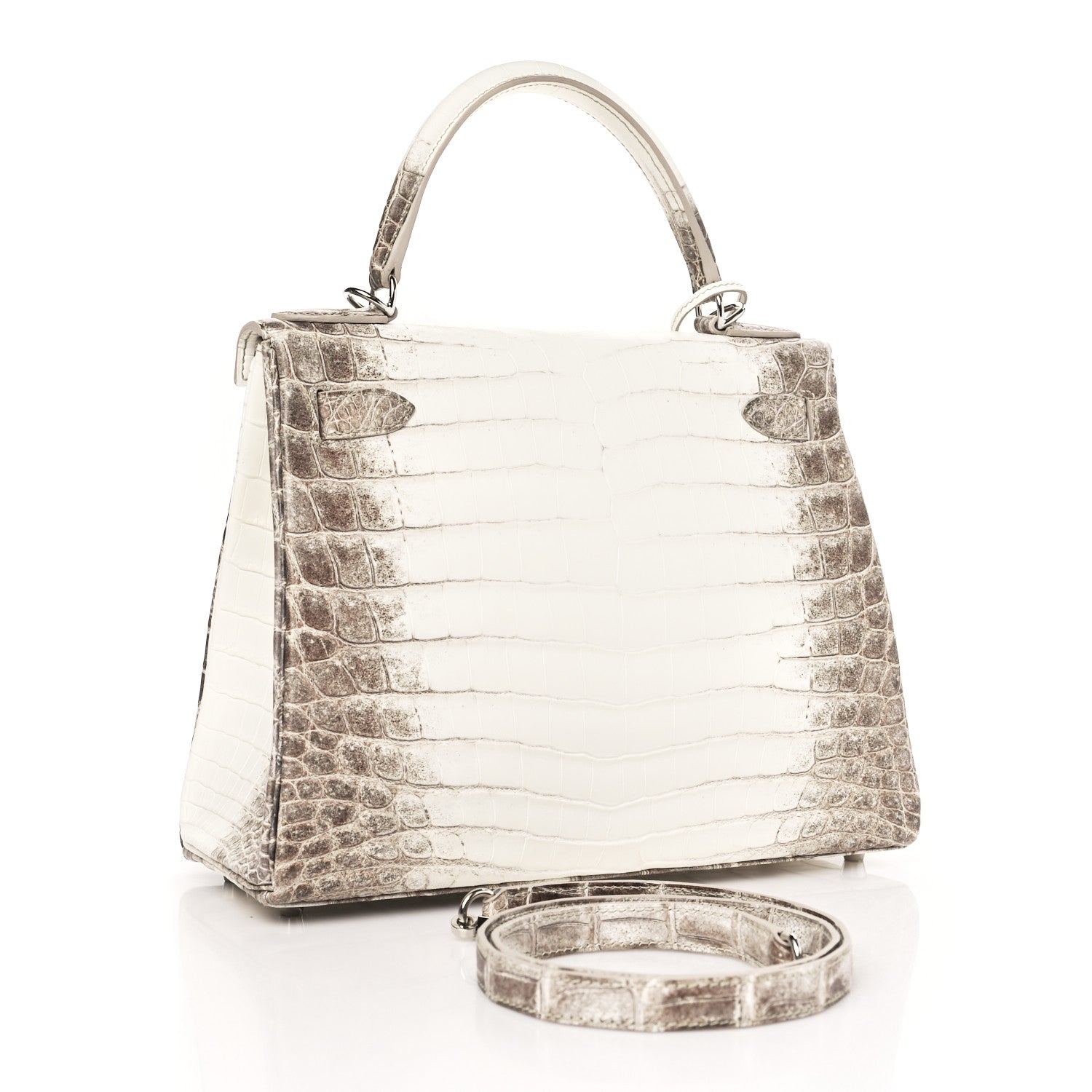 Hermes Matte Niloticus Crocodile Himalaya Kelly Retourne 28 White 3 of 11