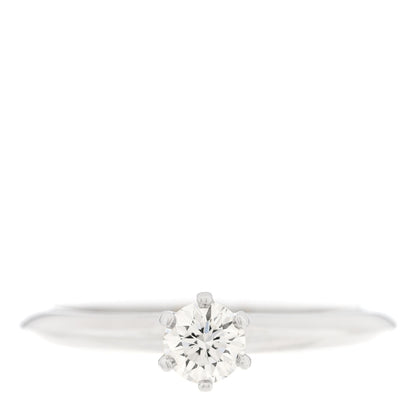 Tiffany Platinum Diamond .24ct Solitaire Engagement Ring 51 5.75 1 of 5