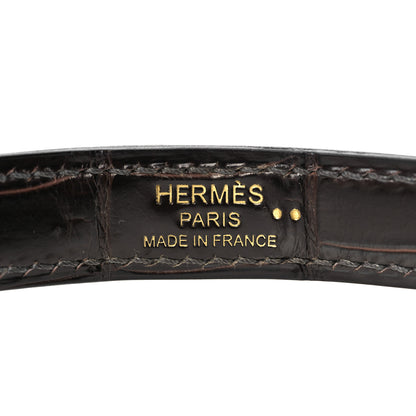 Hermes Shiny Niloticus Crocodile Kelly Sellier 28 Macassar 34 of 38