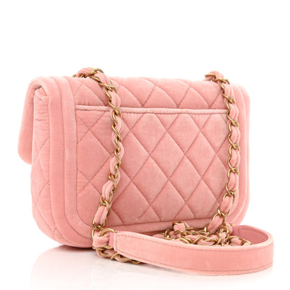 Chanel Velour Quilted Mini Double Frame Flap Rose 3 of 11