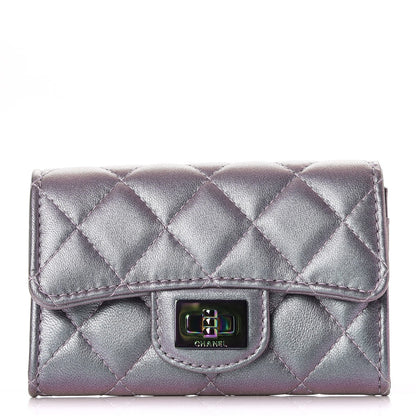 Chanel Iridescent Lambskin Quilted Reissue Flap Card Holder Light Purple 1 of 12