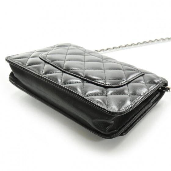 Chanel Lambskin Quilted Wallet On Chain Black 5 of 11