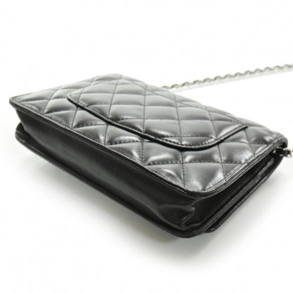 Chanel Lambskin Quilted Wallet On Chain Black 5 of 11