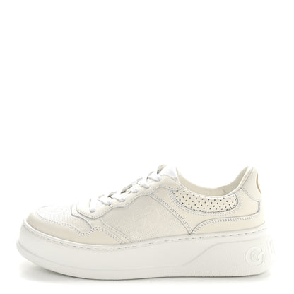 Gucci Calfskin GG Tennis Embossed Perforated Womens Platform 55mm Sneakers 37 Great White 1 of 11