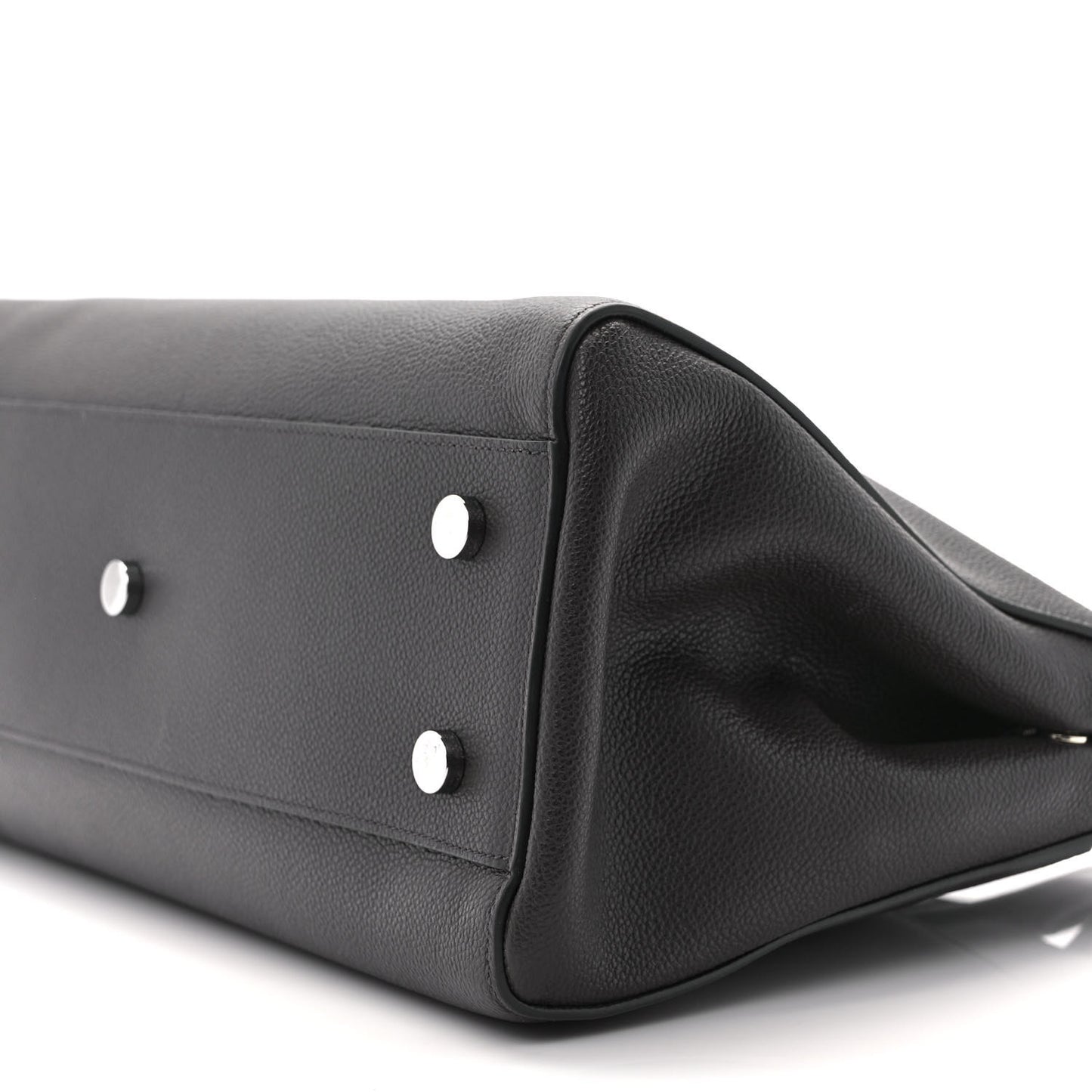 Grained Calfskin Medium Cabas Rive Gauche Coal