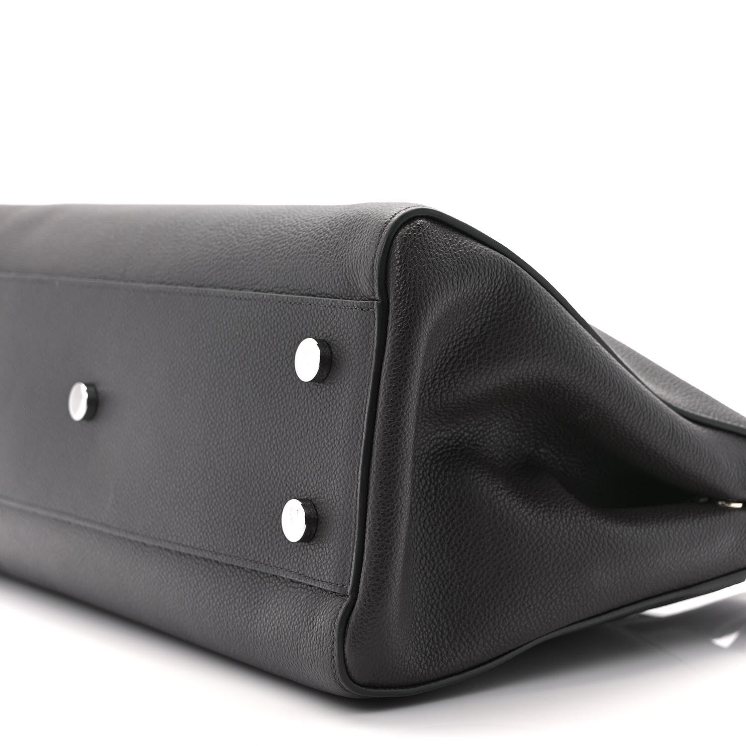 Saint Laurent Grained Calfskin Medium Cabas Rive Gauche Coal 9 of 9