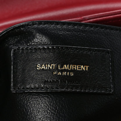 Saint Laurent Calfskin Y Quilted Monogram Small Loulou Chain Satchel Red 8 of 10