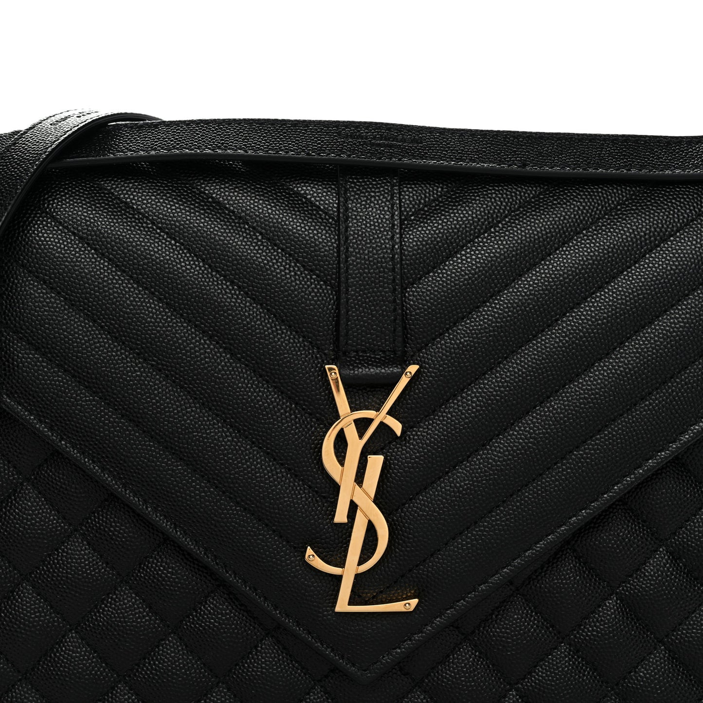 Grain De Poudre Textured Mixed Matelasse Large Triquilt Monogram Satchel Black