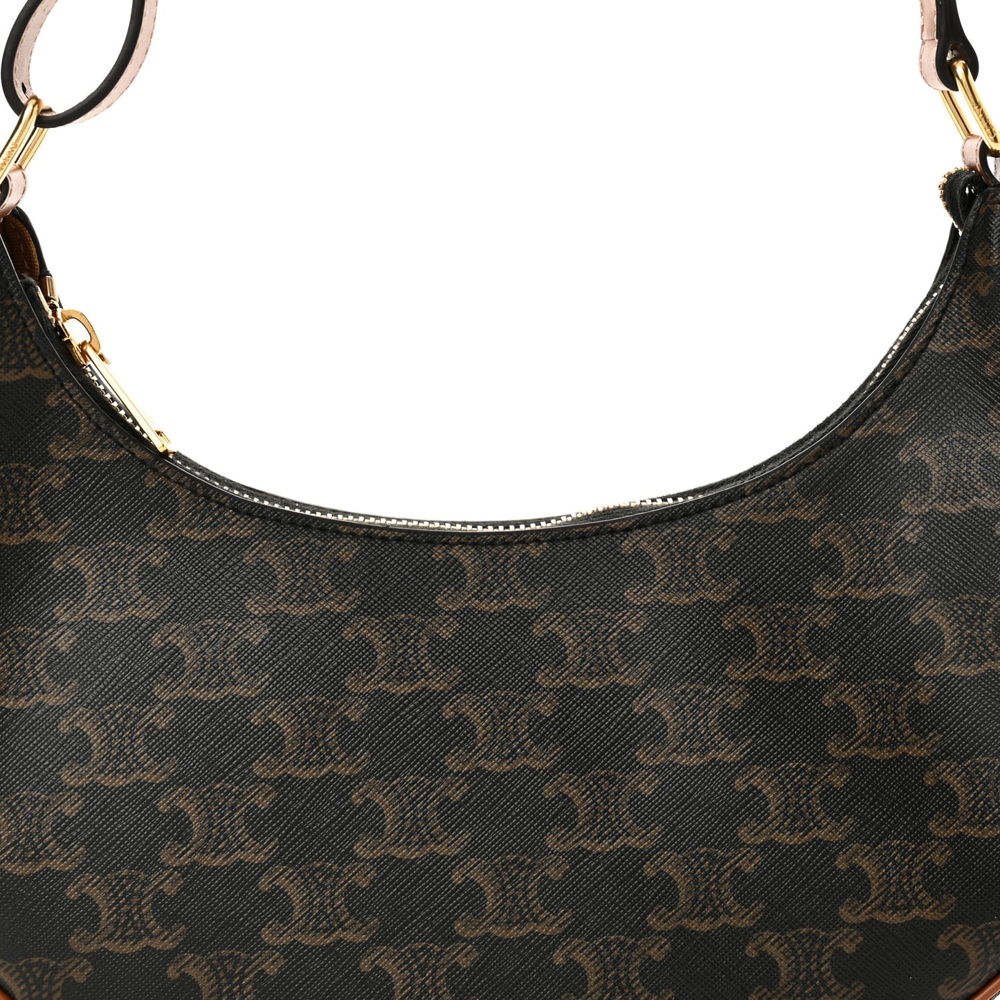 Triomphe Canvas Calfskin Ava Shoulder Bag Tan