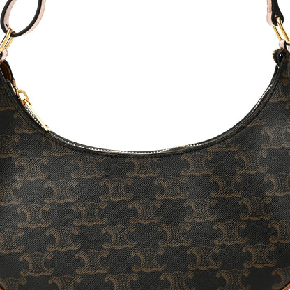 Celine Triomphe Canvas Calfskin Ava Shoulder Bag Tan 7 of 9