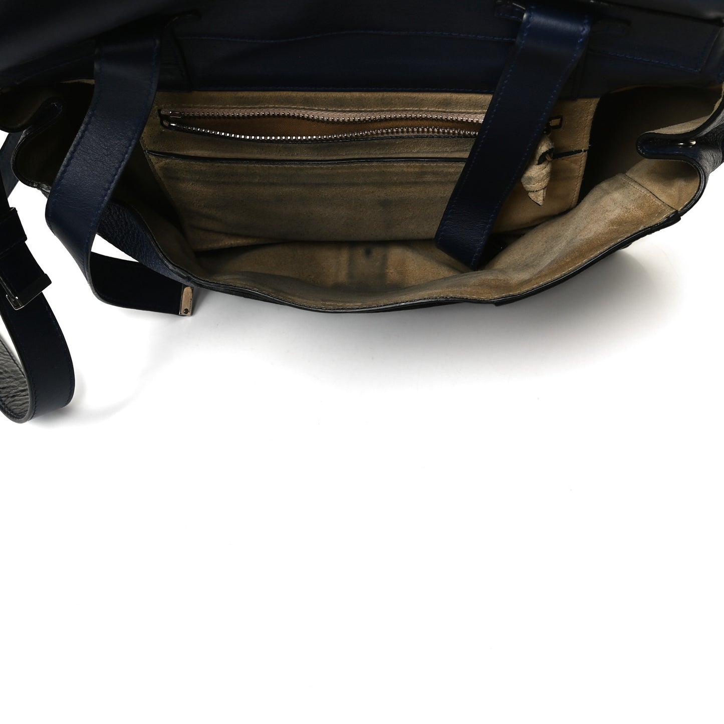 Pebbled Calfskin Double Sided PS Courier Bag Indigo