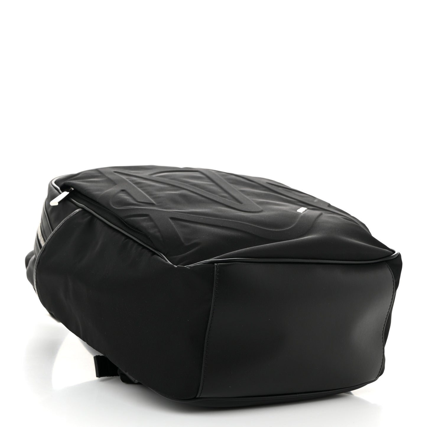 Nylon Calfskin Signature Backpack Black