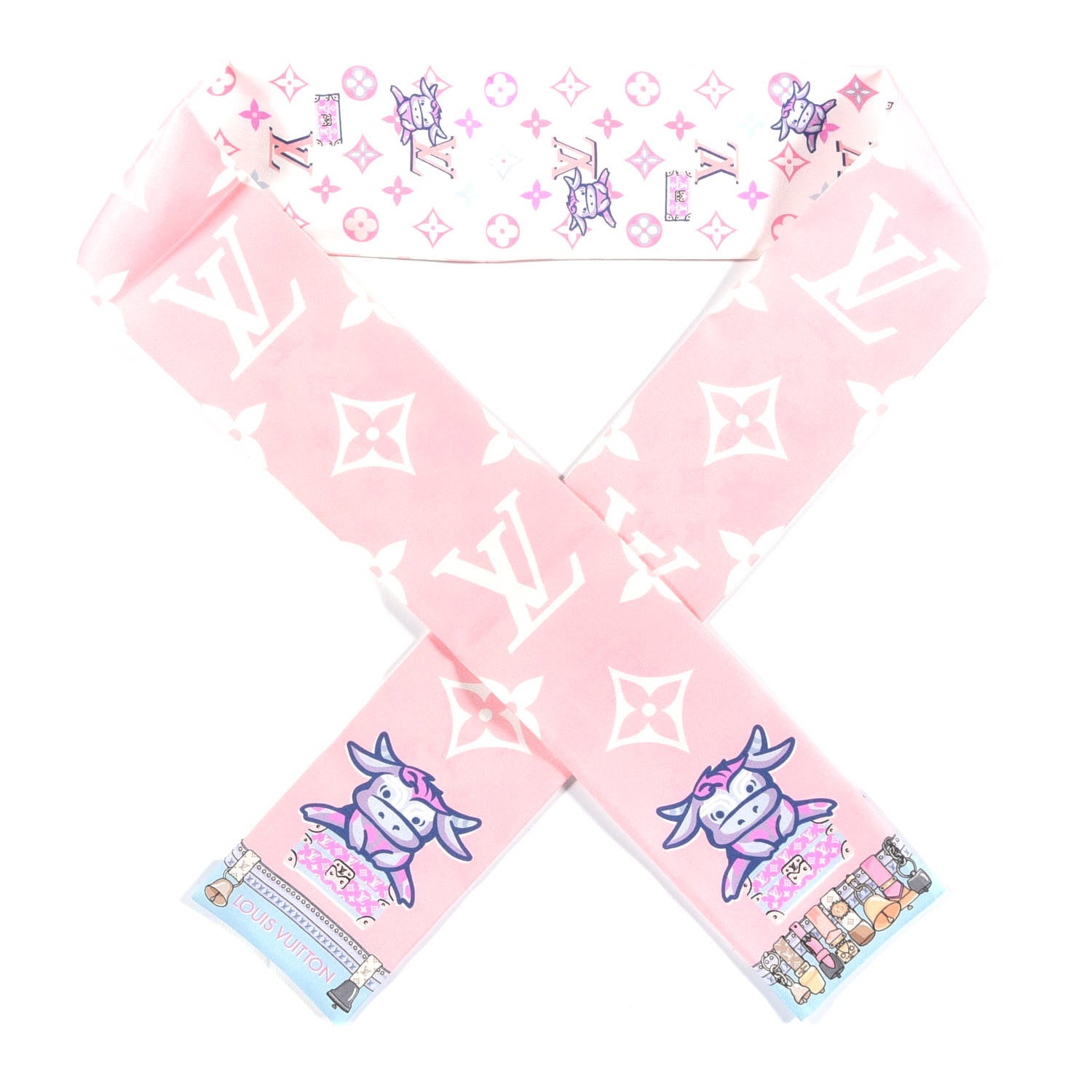 Louis Vuitton Silk Monogram Rodeo Bandeau Rose 1 of 3