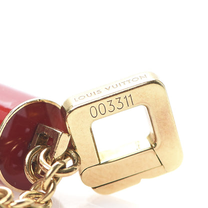 Louis Vuitton 18K Yellow Gold Enamel LV Fountain Pen Charm Red 3 of 7