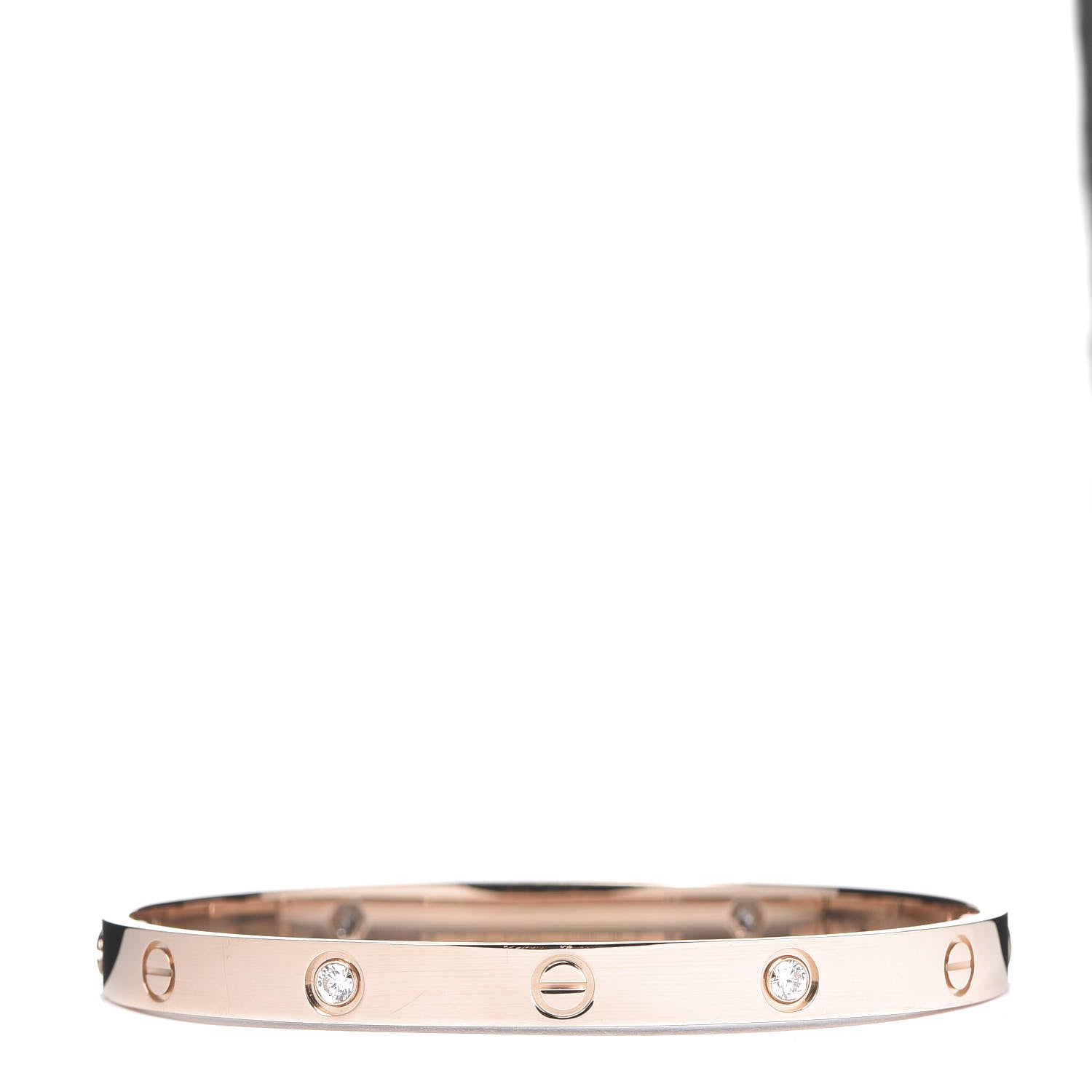 Cartier 18K Pink Gold 4 Diamond LOVE Bracelet 19 1 of 8
