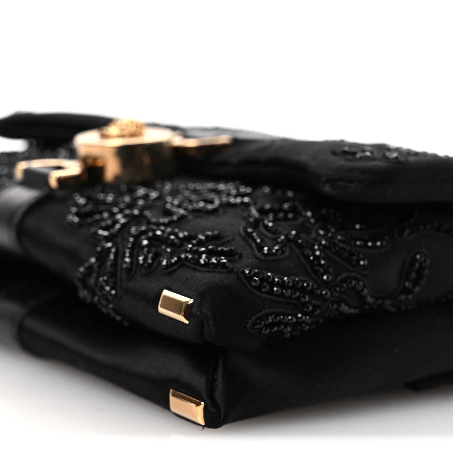 Versace Satin Crystal Mini Kleio Crossbody Bag Black 10 of 11