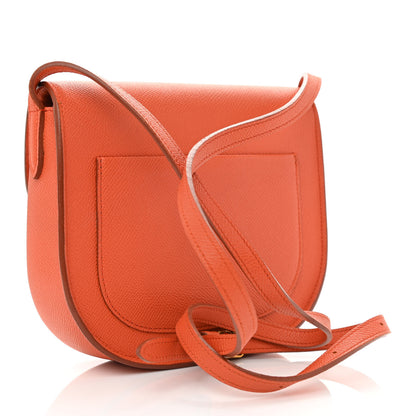 Celine Grained Calfskin Small Trotteur Carnelian 3 of 8
