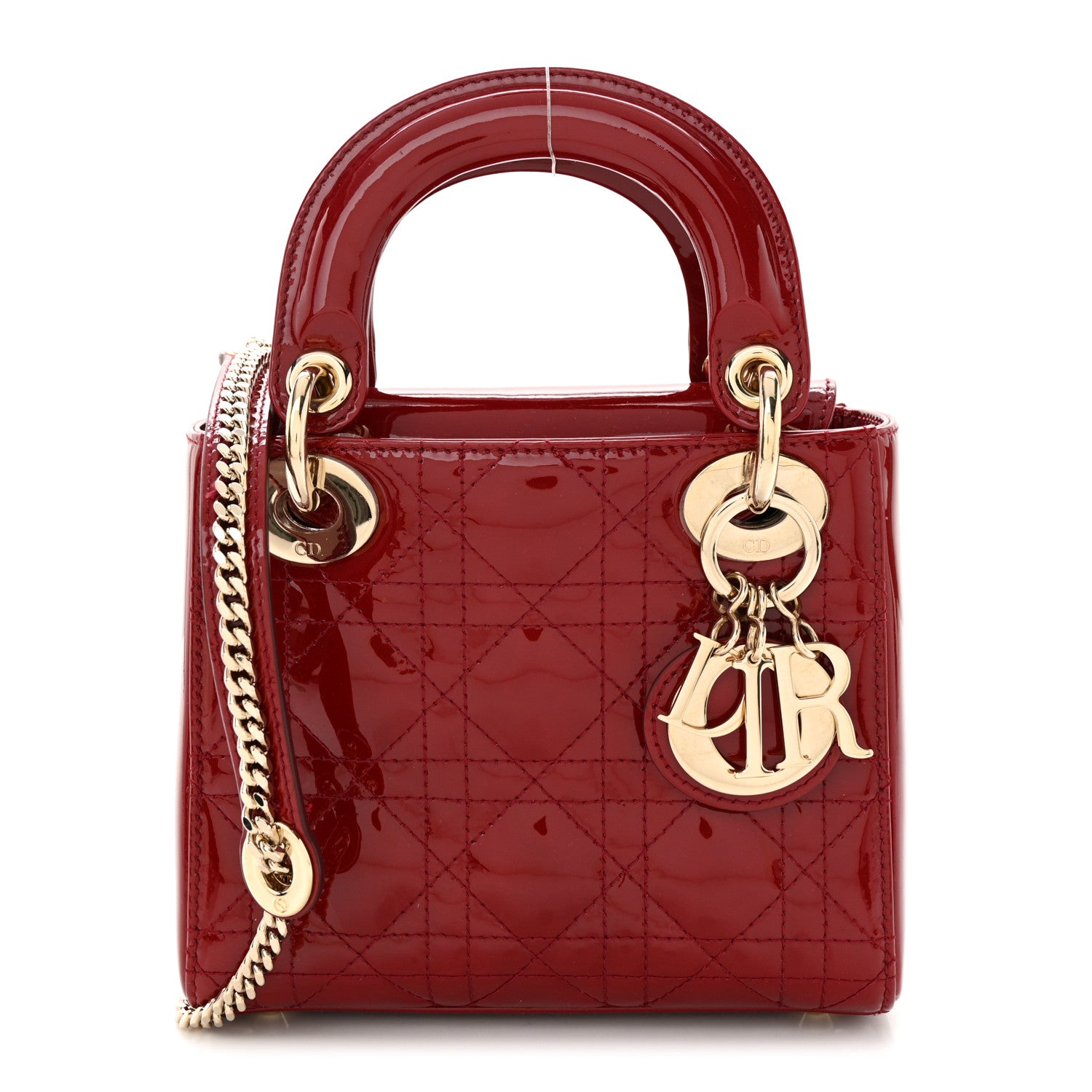 Christian Dior Patent Cannage Mini Lady Dior Red 1 of 10