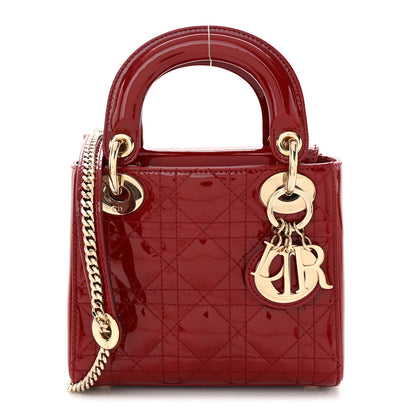 Christian Dior Patent Cannage Mini Lady Dior Red 1 of 10