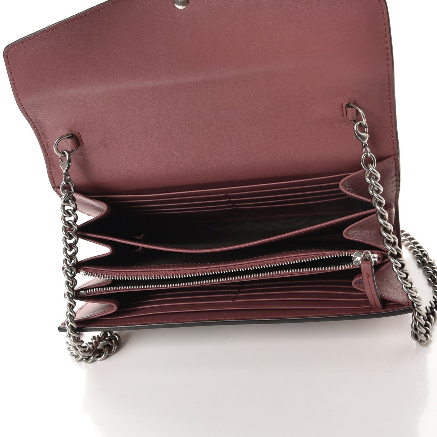 GG Supreme Monogram Blooms Mini Dionysus Chain Wallet Beige Multicolor Dry Rose